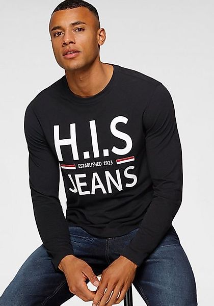 H.I.S Langarmshirt Langarm, schmaler Basic-Schnitt, bedrucktes Design günstig online kaufen