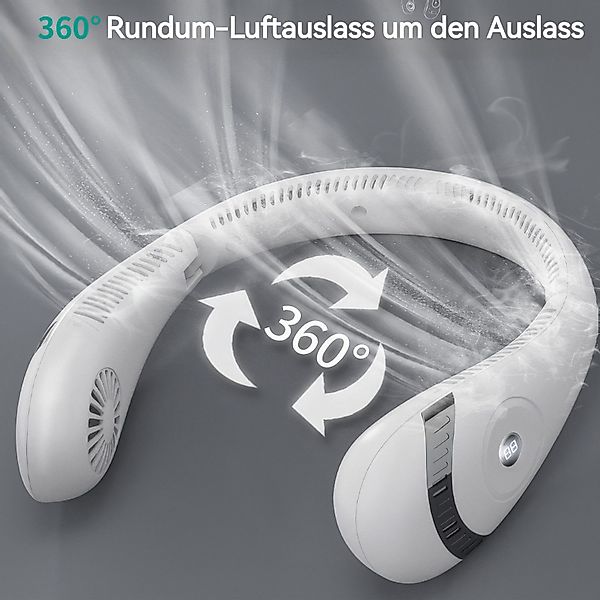 BlingBin Mini USB-Ventilator Faltbarer 5000-mAh-Halsventilator, Leise günstig online kaufen