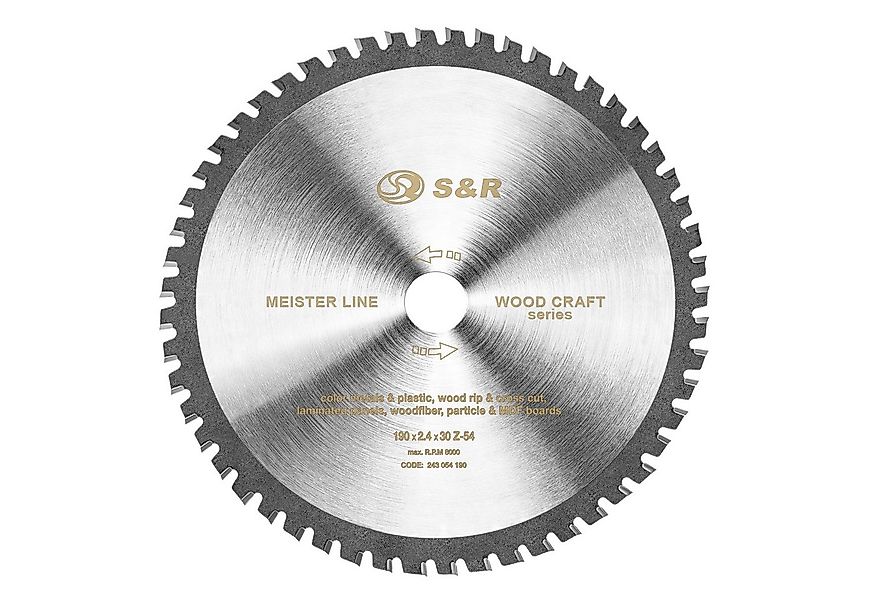 S&R Kreissägeblatt 190x30x2,4mm 54T, Multimaterial Uni Cut wie NE-Metalle ( günstig online kaufen