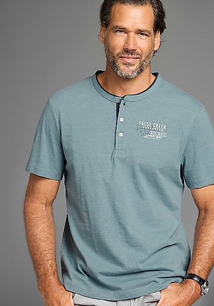 Man's World Henleyshirt mit Stehkragen-Optik und funktionaler Knopfleiste günstig online kaufen