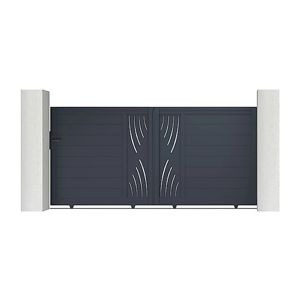 Casanoov Schiebetor 3M Veleta H 140Cm & 2 Pfosten H 166Cm Aluminium Grau günstig online kaufen