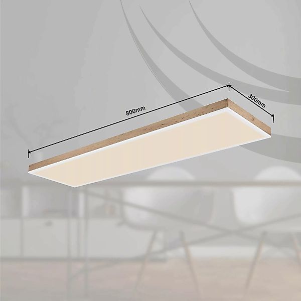 LED-Deckenlampe Doro, Länge 120 cm, holz dunkel, Holz, CCT günstig online kaufen