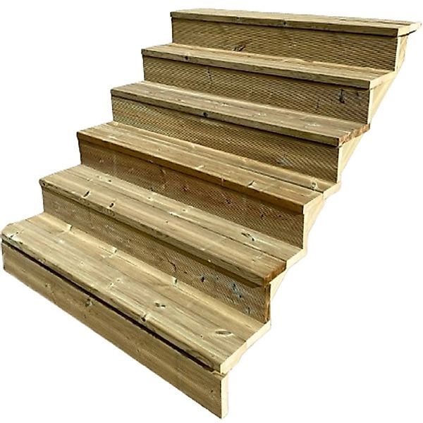 Vinuovo Treppe Holz 6 Stufen 140cm mit Setzstufen günstig online kaufen