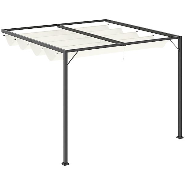 Outsunny Pergola Pavillon 3 x 3 m Gartenpavillon BBQ-Pavillon mit Stoffdach günstig online kaufen