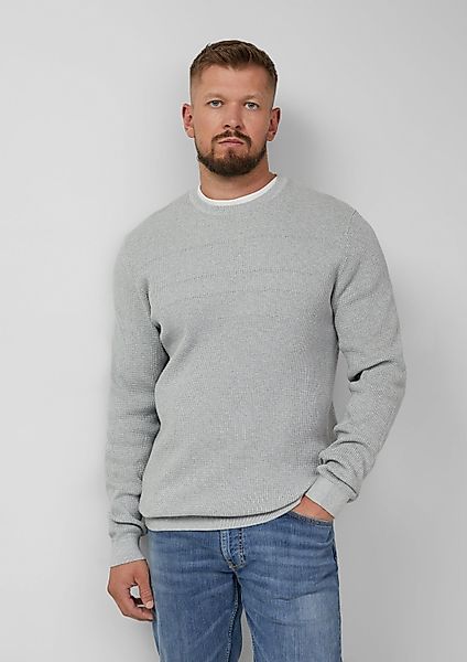 s.Oliver Longpullover Strickpullover Strukturmix-Pullover aus reiner günstig online kaufen
