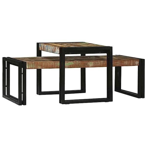 vidaXL Couchtisch 2 Stk Mehrfarbig 48 x 40 x 40 cm Massives Altholz 4104723 günstig online kaufen