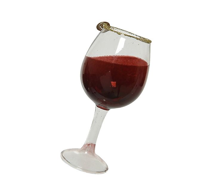 Kaemingk Christbaumschmuck, Christbaumschmuck Glas Weinglas 12,5cm bordeaux günstig online kaufen