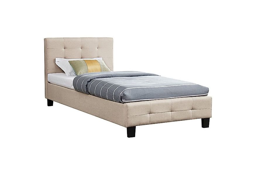 CARO-Möbel Polsterbett OHIO, Einzelbett 90x200 cm Bettgestell mit Lattenros günstig online kaufen