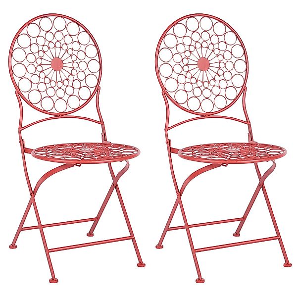 Beliani Gartenstuhl Rot 47x40x94 günstig online kaufen