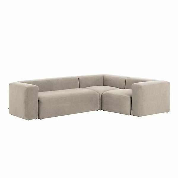 Natur24 Sofa Ecksofa Blok 3-Sitzer beige 290x230cm Sitzgarnitur Couch günstig online kaufen