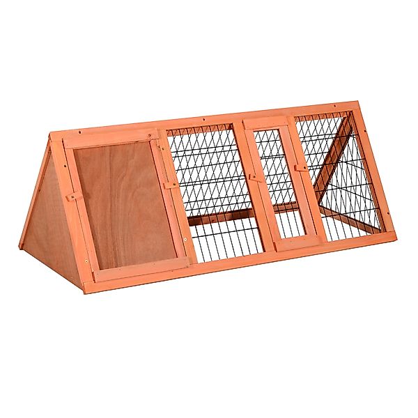 PawHut Kleintierstall Meerschweinchenstall 118x50x45 cm 3-eckig mit Freigeh günstig online kaufen