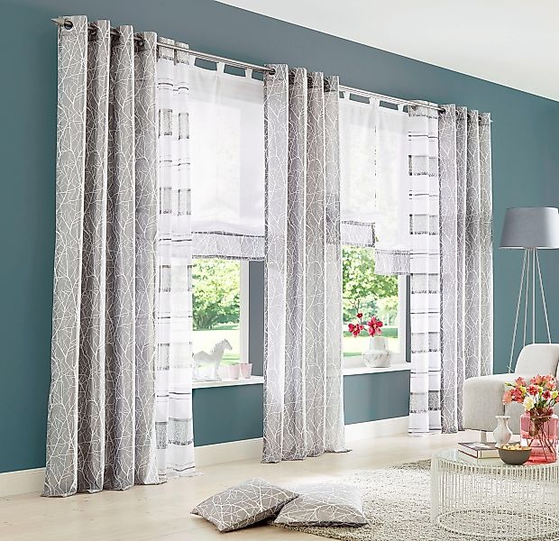 my home Raffrollo "Camposa" mit Schlaufen Transparent, Voile, Polyester günstig online kaufen