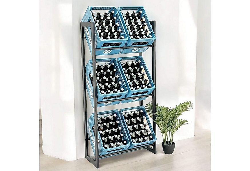 DanDiBo Standregal Bierkistenregal 6 Kisten Schwarz Metall Stehend 96563 71 günstig online kaufen