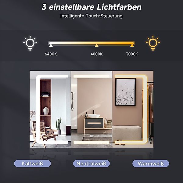 SONNI Spiegelschrank Badezimmerspiegelschrank aus Edelstahl mit günstig online kaufen