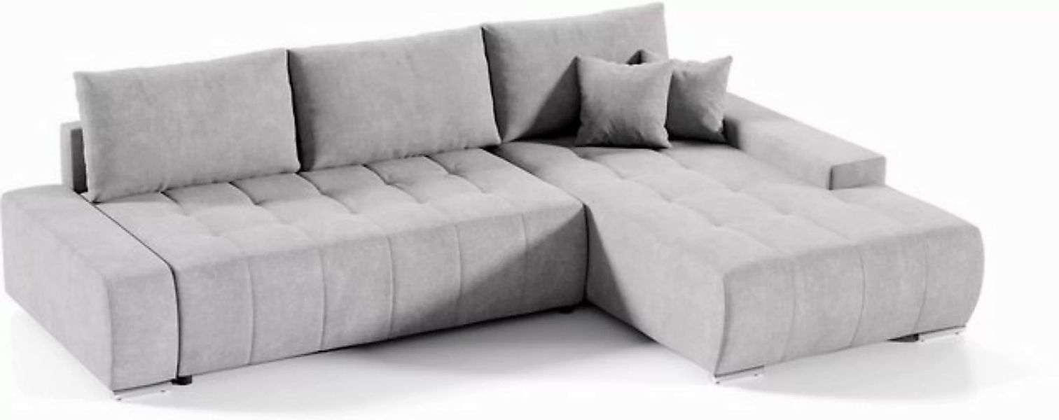 Compleo Ecksofa MONO L-Form Ecksofa mit Steppung, Schlafsofa aus Velourstof günstig online kaufen