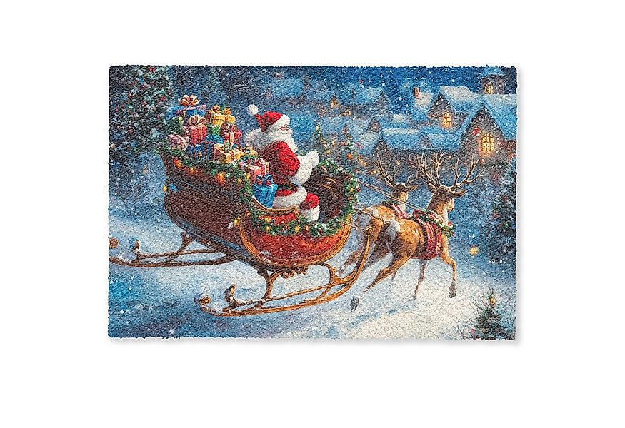 MuchoWow Fußmatte Weihnachtsmann - Rentier - Weihnachten - Schnee, Rechteck günstig online kaufen