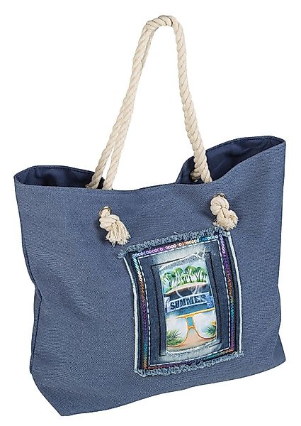 Idena Tragetasche Idena Strandtasche blau Summer günstig online kaufen