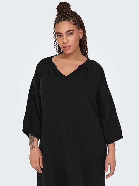 ONLY CARMAKOMA Shirtkleid Midi- V-Ausschnitt 3/4 günstig online kaufen