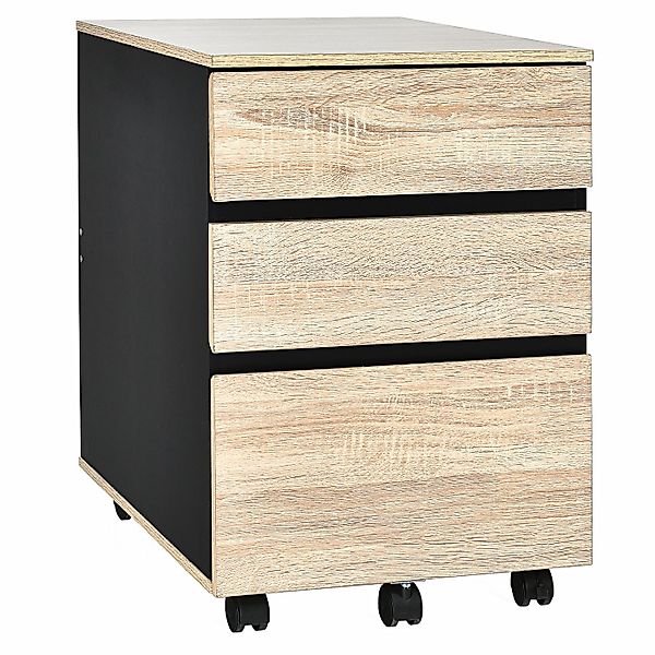 KOMFOTTEU Rollcontainer Aktenschrank, mit 3 Schubladen & 5 Universalrädern günstig online kaufen