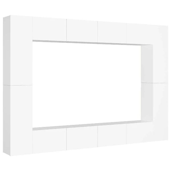 vidaXL 8-Tlg TV-Schrank-Set Weiß Holzwerkstoff 3078670 günstig online kaufen