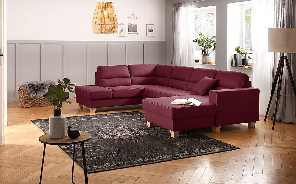 Home affaire Wohnlandschaft »Navan, komfortabel mit viel Platz, U-Form« wah günstig online kaufen