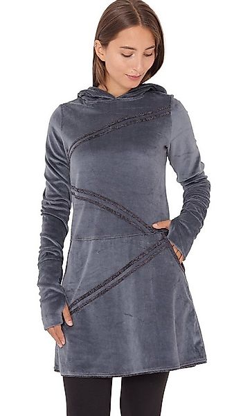 PUREWONDER Samtkleid Samtkleid Winterkleid mit Applikationen und Taschen dr günstig online kaufen