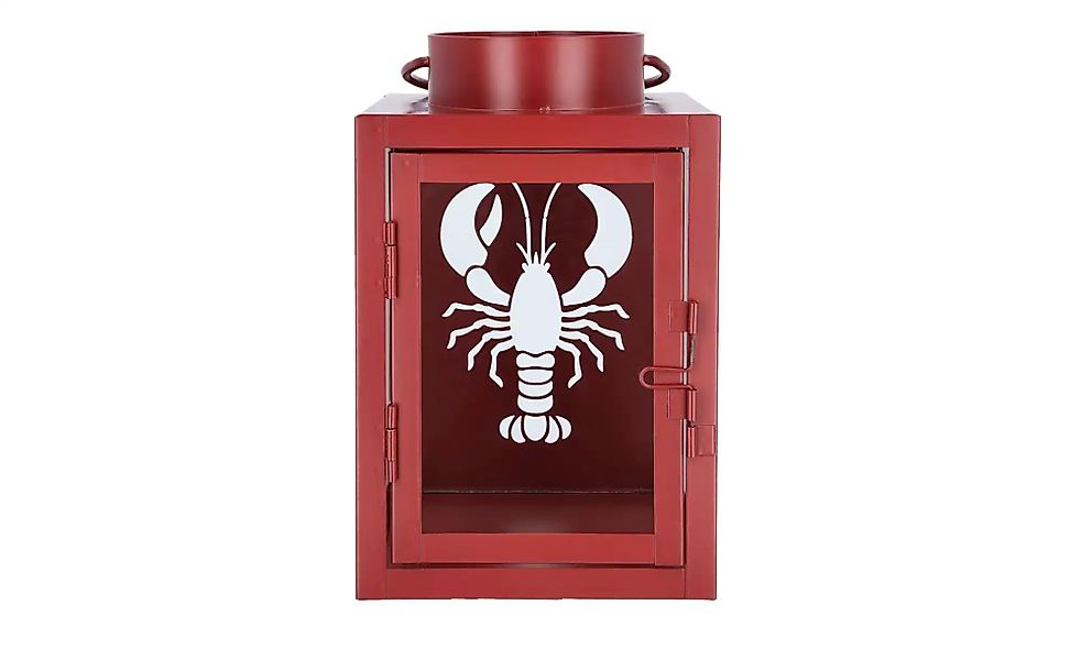 Laterne   ¦ rot ¦ Metall,Glas ¦ Maße (cm): B: 12,5 H: 18,5 T: 12.2 Accessoi günstig online kaufen