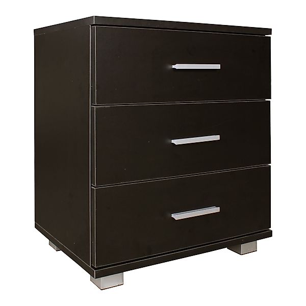 FINEBUY Nachtschrank SuVa7064_1 (Nachttisch mit 3 Schubladen Schwarz 45x54x günstig online kaufen