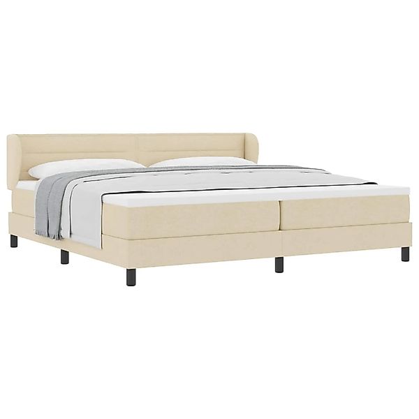 vidaXL Boxspringbett mit Matratze Creme 200 x 200 cm Stoff 3339987 günstig online kaufen
