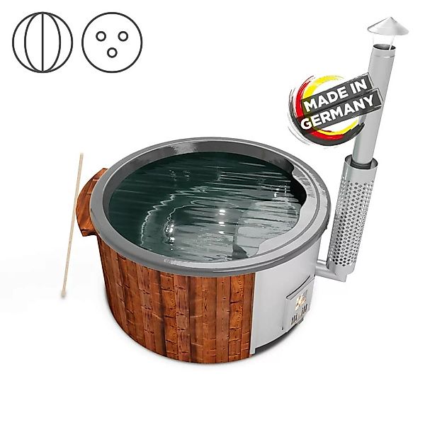 Holzklusiv Hot Tub Saphir 180 Thermoholz Basic Deluxe Wanne Anthrazit günstig online kaufen