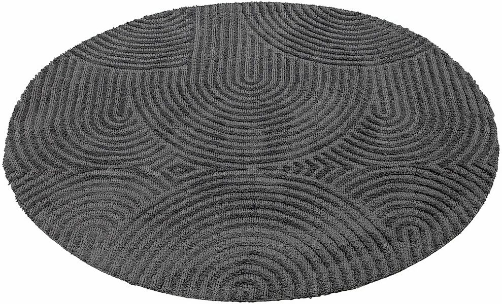 carpetfine Teppich »Holly Zen 1«, rund, 12 mm Höhe, Hoch-Tief-Effekt, geome günstig online kaufen