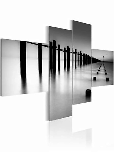 artgeist Wandbild Meeresstrand im Spätherbst schwarz/weiß Gr. 200 x 90 günstig online kaufen