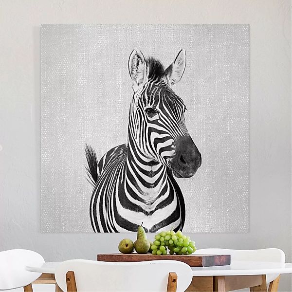 Leinwandbild Zebra Zilla Schwarz Weiß günstig online kaufen
