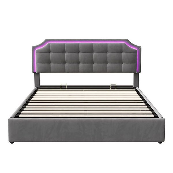 Furnishings Home Polsterbett Stauraumbett Doppelbett inkl. LED + stauraum ( günstig online kaufen