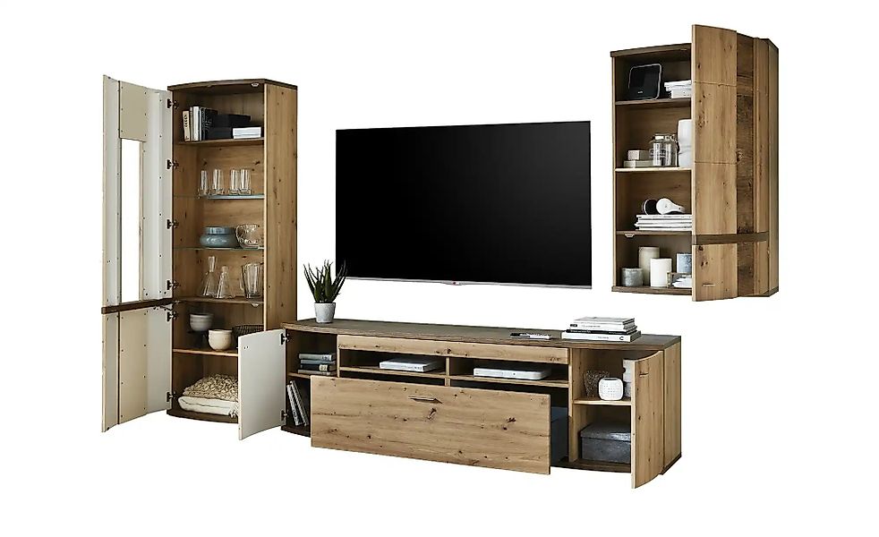 uno Wohnwand  Gabbro ¦ holzfarben ¦ Maße (cm): B: 357 H: 209 T: 50.0 Kommod günstig online kaufen