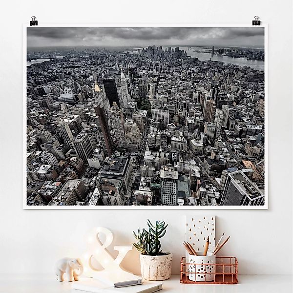 Poster Architektur & Skyline - Querformat Blick über Manhattan günstig online kaufen