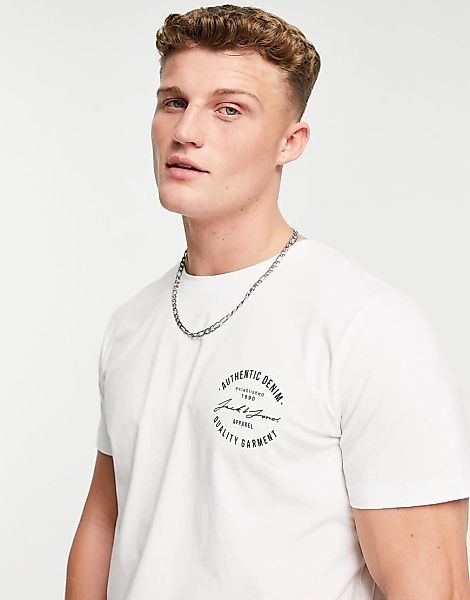 Jack & Jones – Originals – T-Shirt in Weiß mit Logo günstig online kaufen