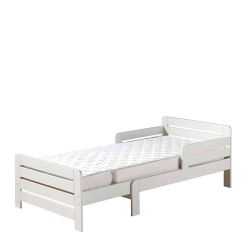 Holzkinderbett ausziehbar in Weiß 100 cm breit - 65 cm hoch günstig online kaufen