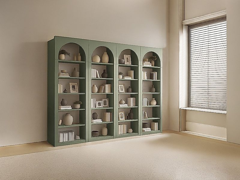 Set aus 4 Bücherregalen mit 6 Fächern – Kaki – CYMORA günstig online kaufen