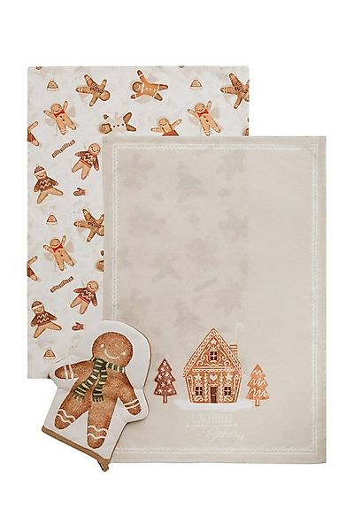Next Geschirrtuch 3er-Set Ofenhandschuhe und Geschirrtuch, Lebkuchen, (3-tl günstig online kaufen