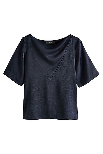 Next Shirtbluse Satin-Kurzamoberteil in Knitteroptik (1-tlg) günstig online kaufen
