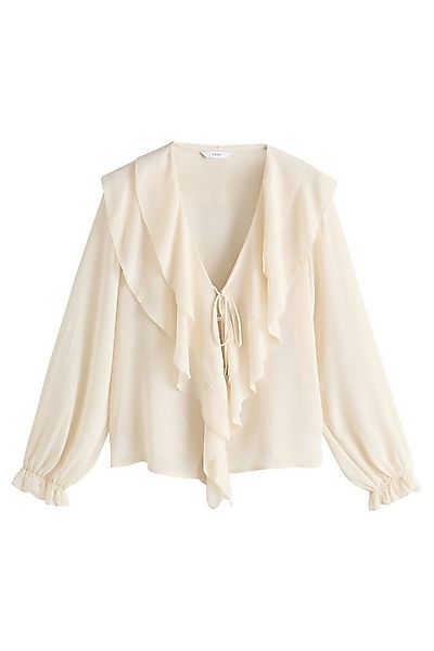 Next Langarmbluse Langärmelige Bluse mit Rüschenfront (1-tlg) günstig online kaufen