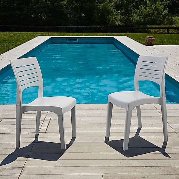 Mojawo Armlehnstuhl Stapelstuhl Bistrostuhl Stapelsessel Gartenstuhl günstig online kaufen