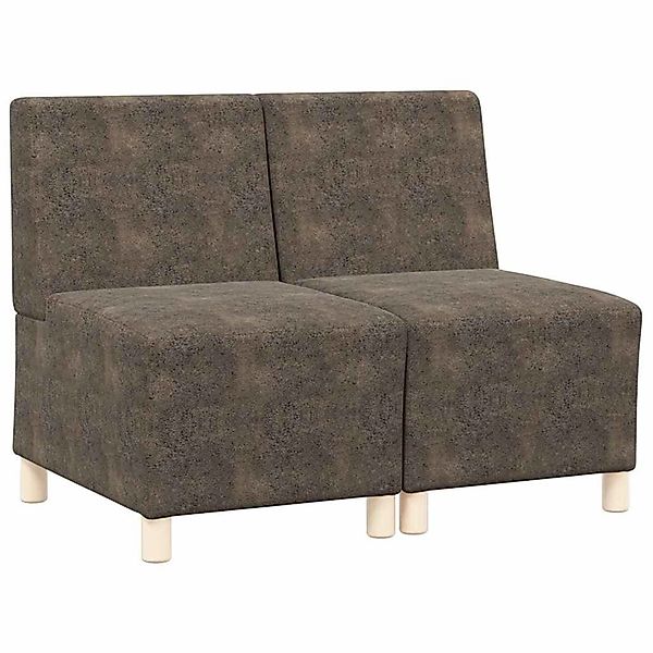 vidaXL Modulares Sofa ohne Armlehnen 2 Stk Dunkelgrau 55 x 74 x 82 cm 33997 günstig online kaufen