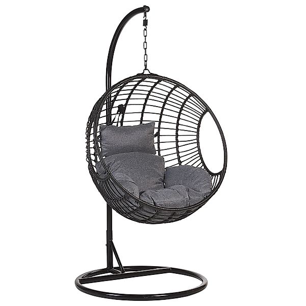 Beliani Hängesessel Schwarz Grau 97x99x199 günstig online kaufen