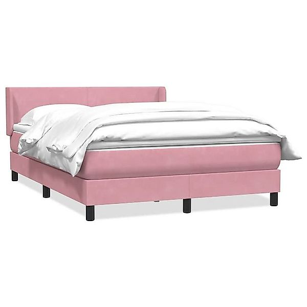 vidaXL Boxspringbett, Boxspringbett mit Matratze Rosa 140x210 cm Samt günstig online kaufen