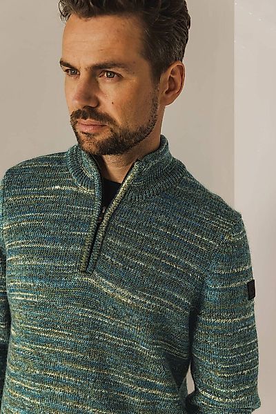State Of Art Half Zip Pullover Melange Grün - Größe XL günstig online kaufen