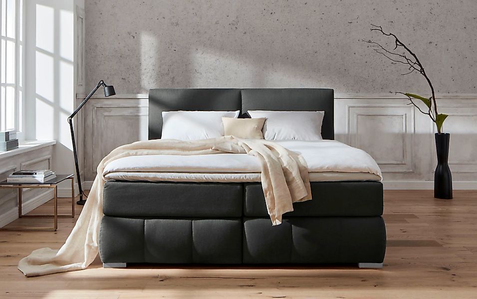 Home affaire Boxspringbett "Wehma" inkl. Topper in 3 verschiedenen Matratze günstig online kaufen