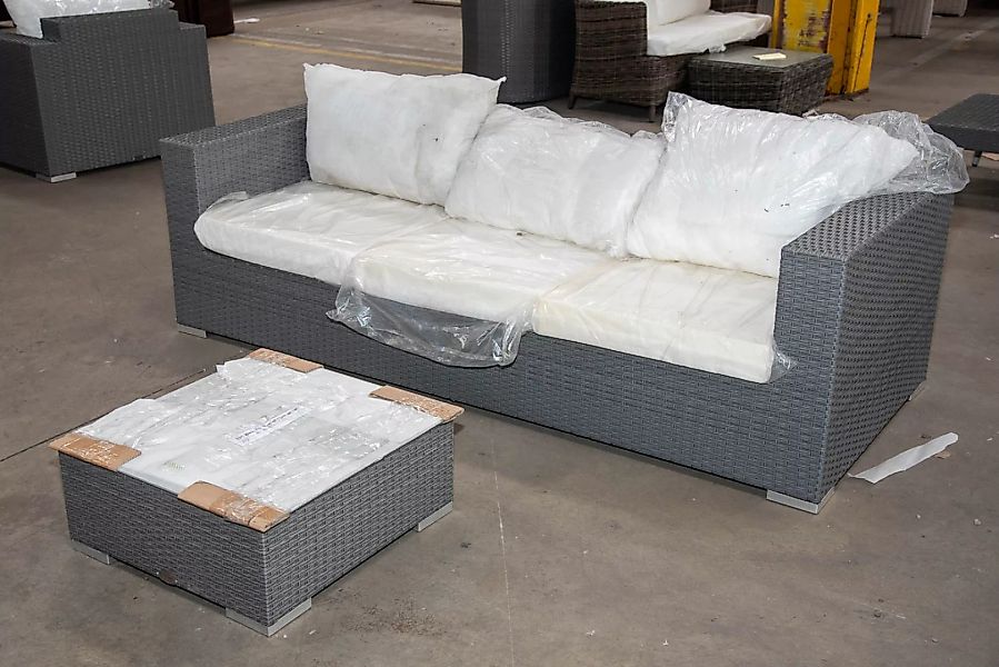 #HBM 2504: 3er Sofa Casablanca mit Tisch 60x60x25-grau günstig online kaufen