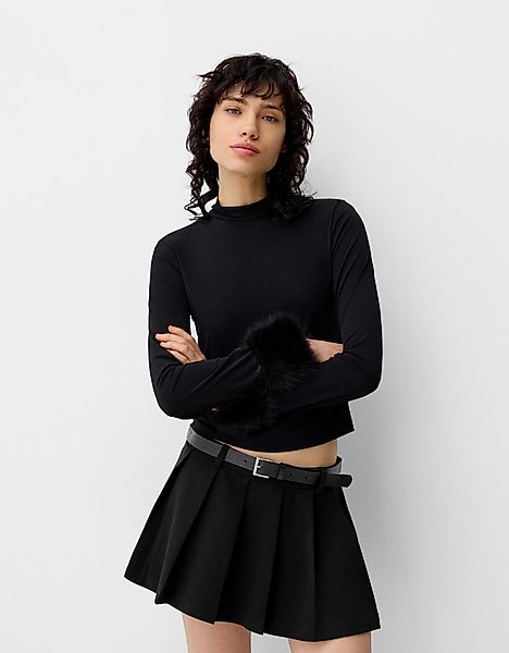 Bershka Minifaltenrock Mit Gürtel Damen Xl Schwarz günstig online kaufen